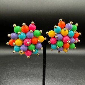Confetti Pop Vintage Starburst Clip On Earrings